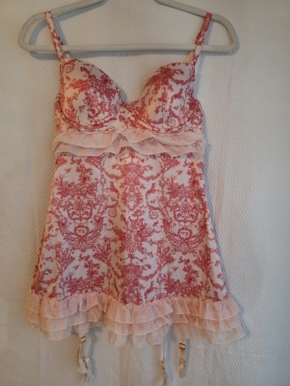 Vintage Victoria's Secret Fairy Toile Garter Bustier Corset NWOT 36C